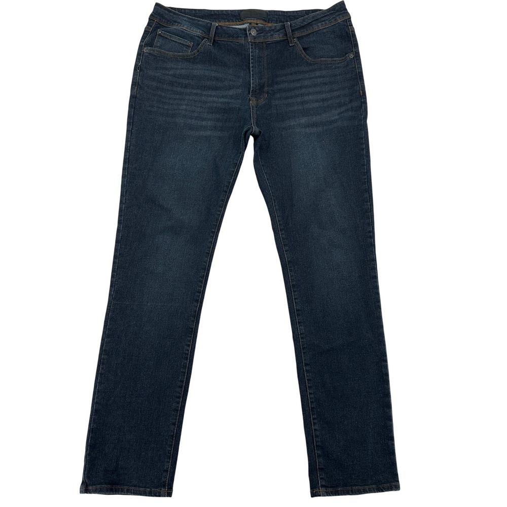 Nickel & Iron NQI Slim Fit Mens 38/32 Casual Whiskered Dark Wash Denim Jeans